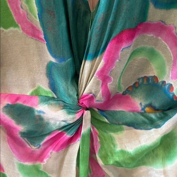 Smythe Twist Dress in Watercolor Green - Picture 11 of 15